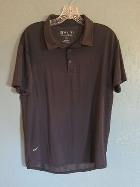 BYLT Basics Men's Charcoal Black Polo